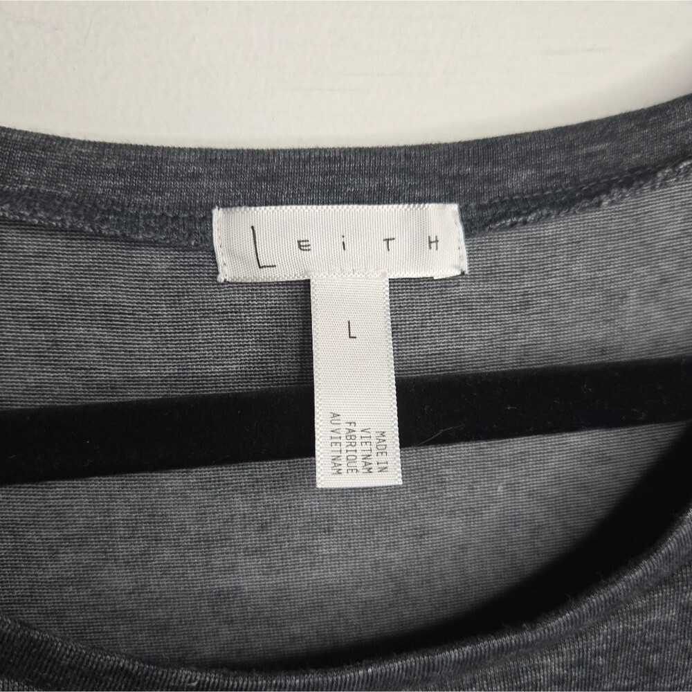Leith Nordstrom Ruched Asymmetrical Sleeveless Dress Dark Gray Women's Large - Picture 3 of 7